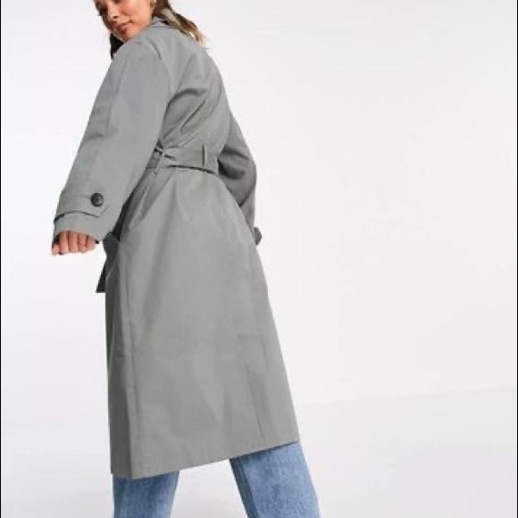 Grey Oversized Trench Coat - Picture 3 of 9